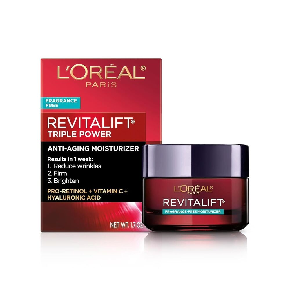 L'Oreal Paris Revitalift Triple Power Fragrance-Free Face Cream Anti-Aging 1.7oz